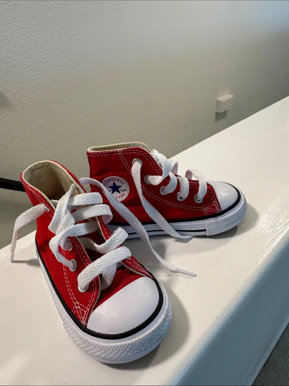 Converse Kids Red High-Top Sneakers with White Accents